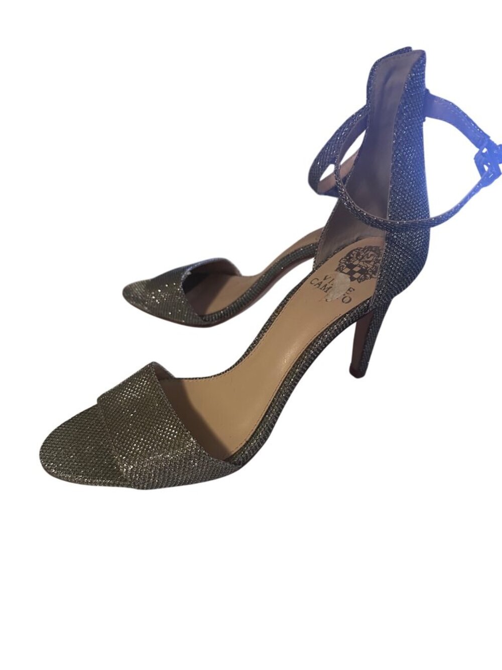 Vince Camuto silver strappy heels size 8.5M VC-Court